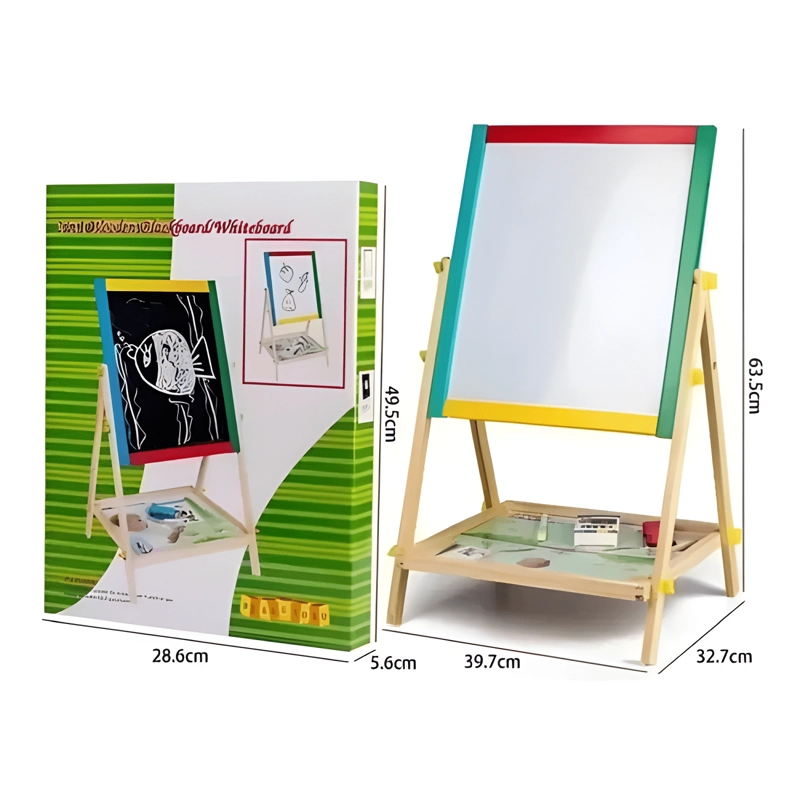 PIZARRA ATRIL PARA NIÑO MAGNE TICA DOBLE (TIZA/PLUMON) MADERA - 1