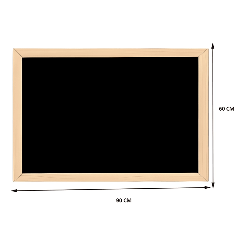 PIZARRA NEGRA CON MARCO DE MADERA PARA TIZAS 60X90 CM PARED - 1