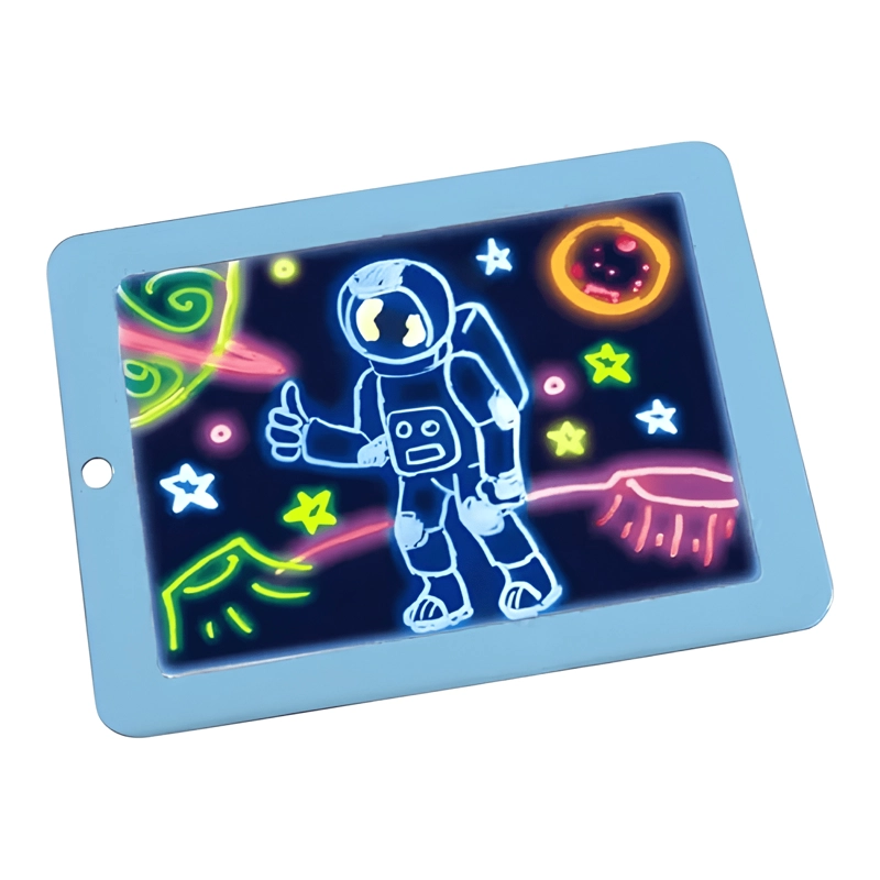 PIZARRA DE DIBUJO MAGICO LUZ LED CON PLUMONES PARA NIÑOS - 2