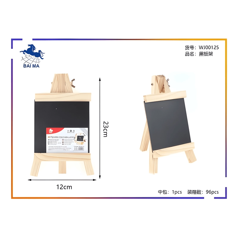 PACK 3 PIZARRA NEGRA ATRIL MADERA CABALLETE TIZA 12X23CM - 4
