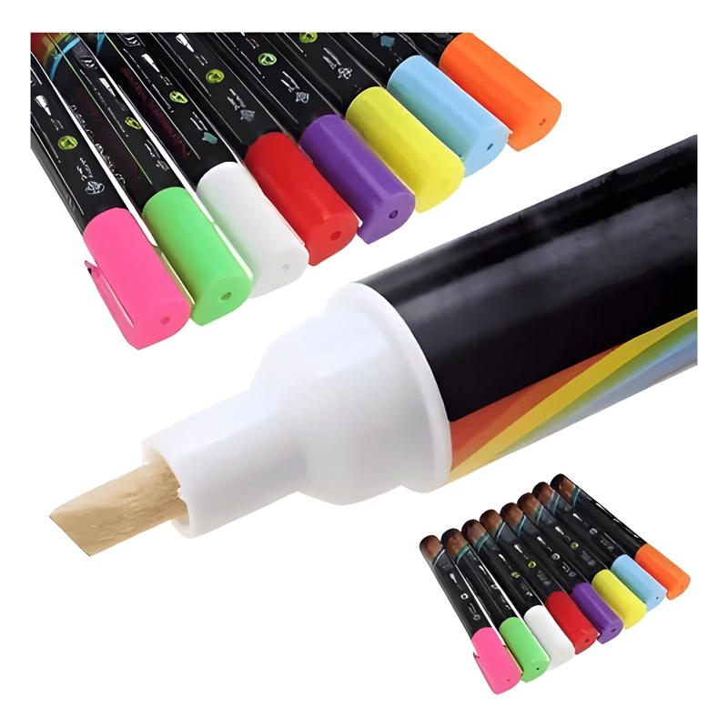 PACK 8 PLUMONES TIZA LIQUIDA PARA PIZARRA LED, VIDRIO - 1