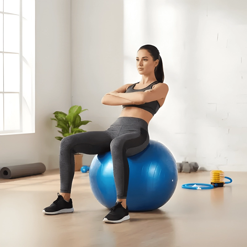 BALON PILATES ANTI-BURST 75 CM AZUL - 2