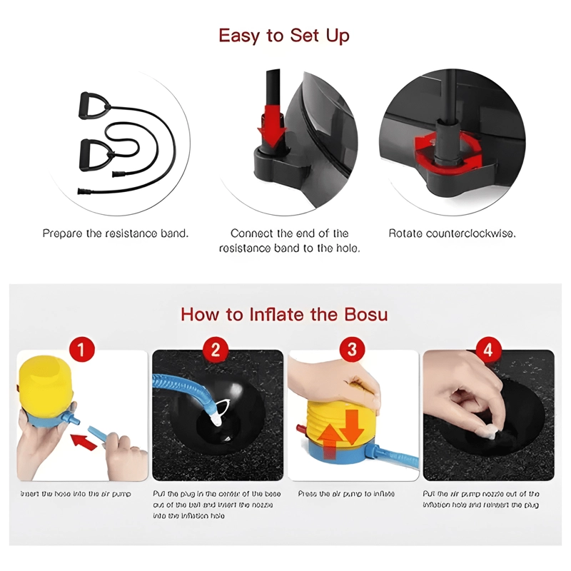 MEDIO BALON PELOTA PLATAFORMA EJERCICIOS BOSU 46 CM - 3