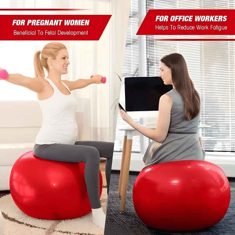 PELOTA BALON YOGA PILATES 75 CM FITNES TERAPIA ROJO - 3