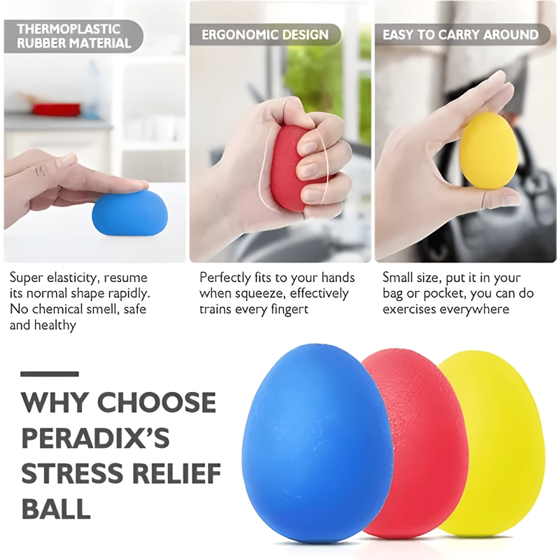 ENTRENADOR DE FUERZA DE AGARRE DE MANO,3PCS PELOTA #3 - 4