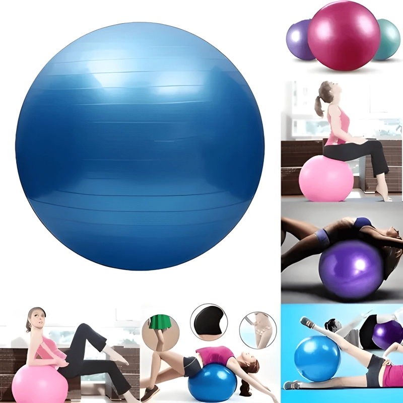 PELOTA BALON PILATES 65CM FITBALL + 1 INFLADOR AZUL - 2