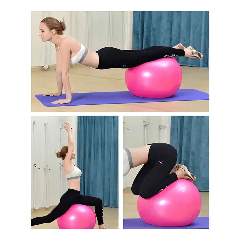 PELOTA DE PILATES RAKROSE 55 CM CON INFLADOR UNIDAD ROSA - 2