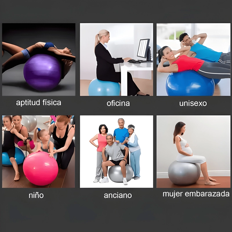 PELOTA DE PILATES RAKROSE 55 CM CON INFLADOR UNIDAD ROSA - 3