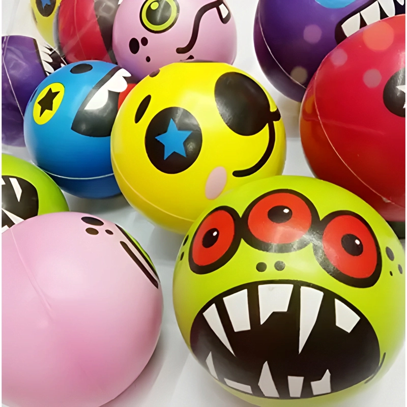 6X PELOTA ESPUMA 7CMS ANTIESTRESS TERAPIA EMOGI MONSTRUO - 3