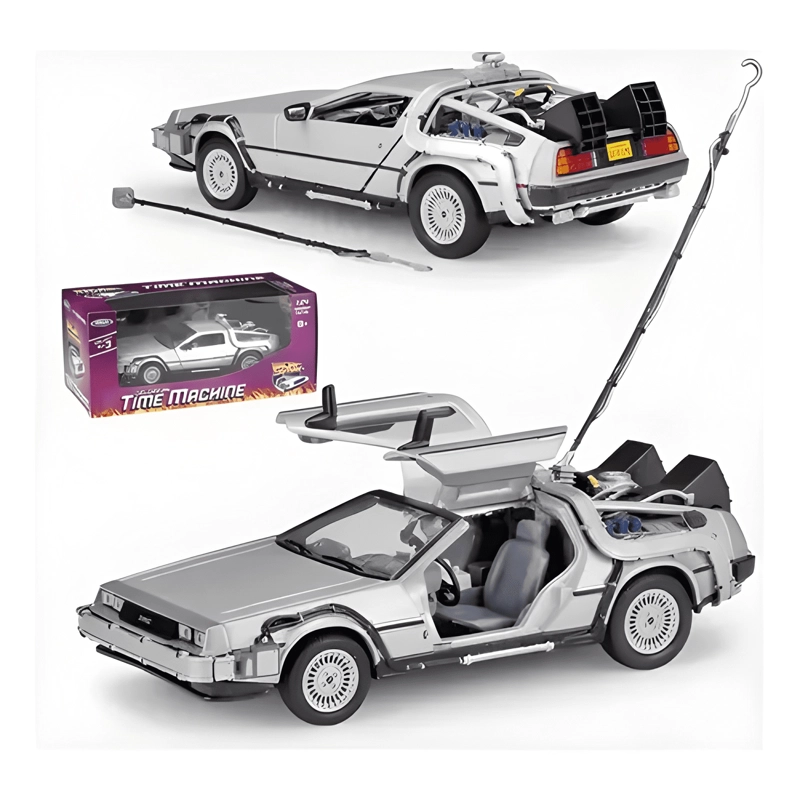 AUTO VOLVER AL FUTURO 1 ESCALA 1:24 GRIS - 1
