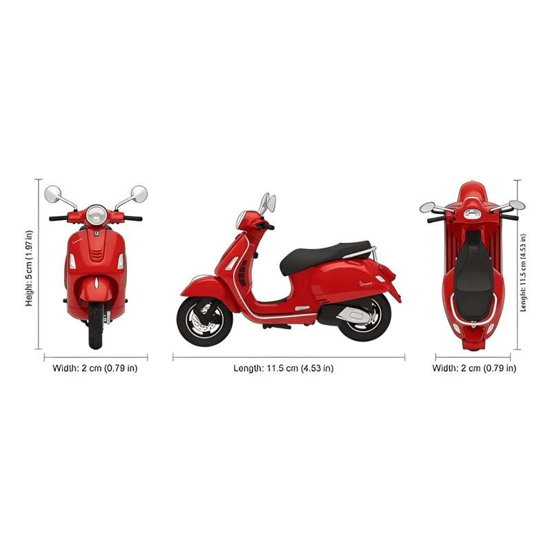 MOTO VESPA GTS 125CC ESCALA 1:18 MULTICOLOR - 3