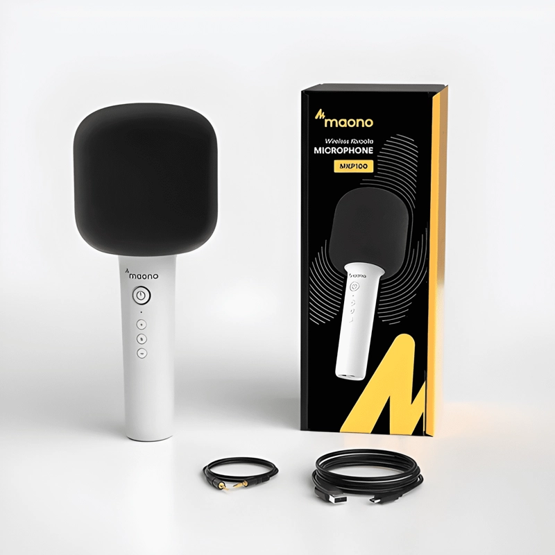 MICROFONO KARAOKE BLUETOOTH MKP100 PLUG & PLAY BLANCO - 1