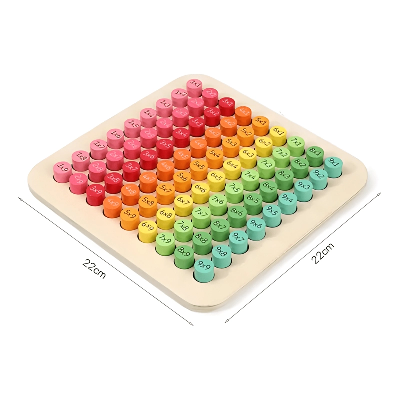 TABLA DE MULTIPLICAR DE MADERA MONTESSORI PARA NIÑOS - 1