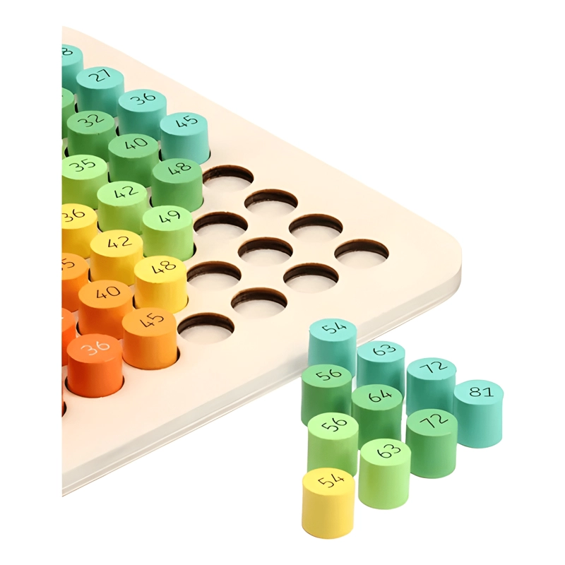 TABLA DE MULTIPLICAR DE MADERA MONTESSORI PARA NIÑOS - 2