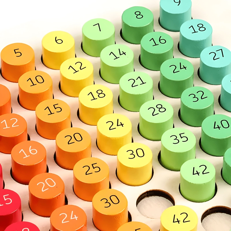 TABLA DE MULTIPLICAR DE MADERA MONTESSORI PARA NIÑOS - 4