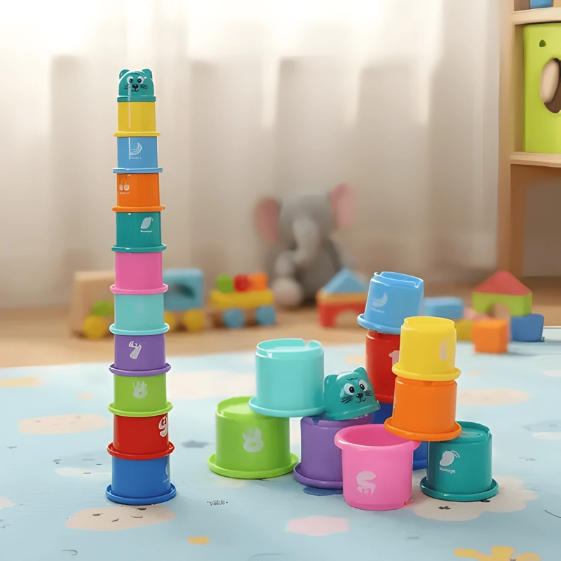 JUEGO DE APRENDIZAJE EDUCATIVO VASOS DE APILAR MULTICOLOR #2 - 1