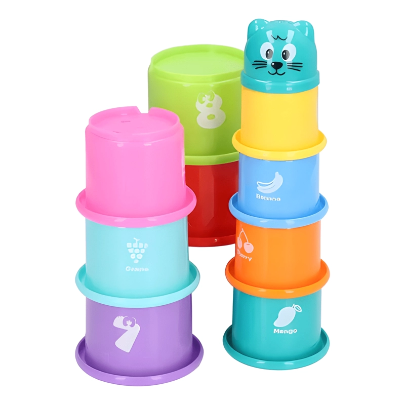 JUEGO DE APRENDIZAJE EDUCATIVO VASOS DE APILAR MULTICOLOR #2 - 4