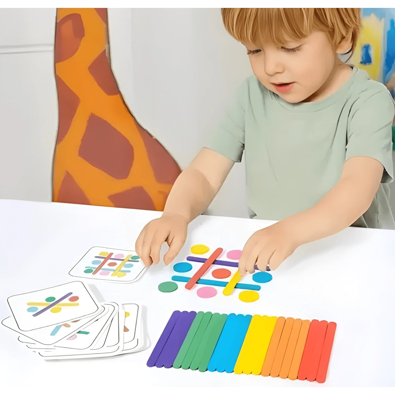 JUEGO DIDACTICO PATRONES MONTESSORI PALO ARCOIRIS PARA NIÑOS - 1