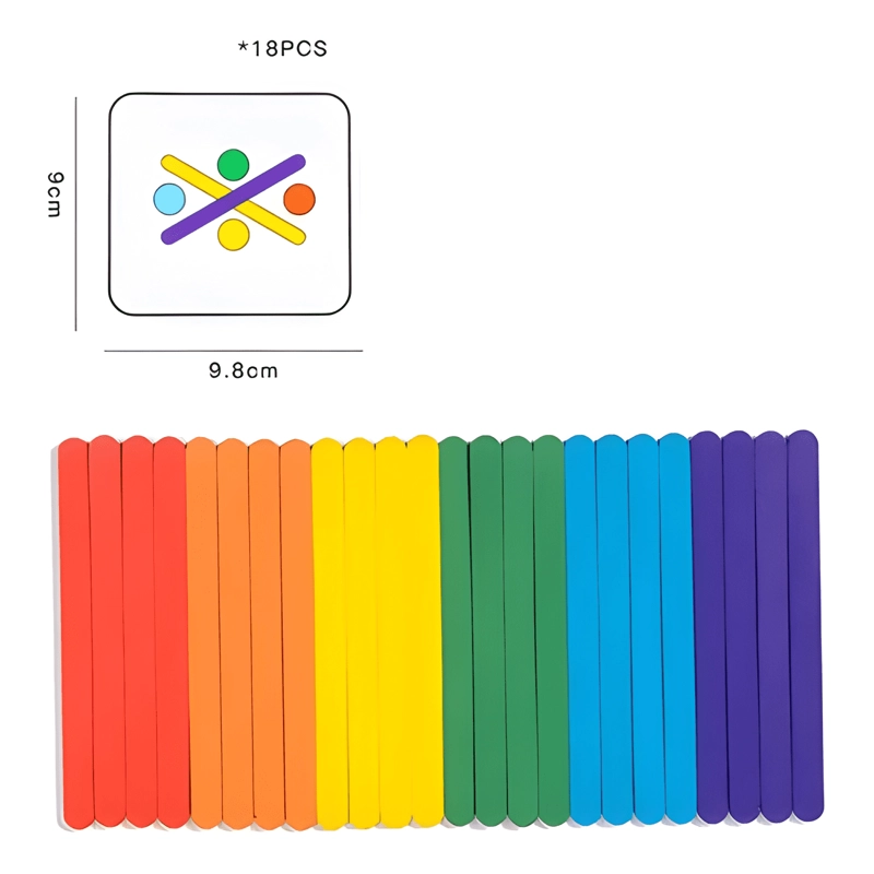 JUEGO DIDACTICO PATRONES MONTESSORI PALO ARCOIRIS PARA NIÑOS - 3