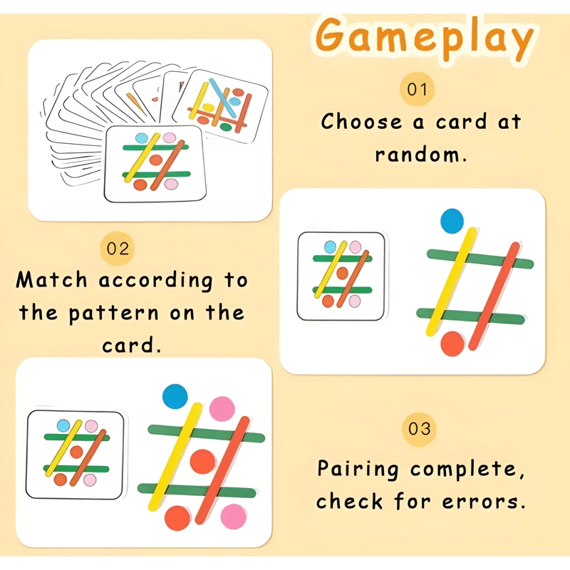 JUEGO DIDACTICO PATRONES MONTESSORI PALO ARCOIRIS PARA NIÑOS - 4