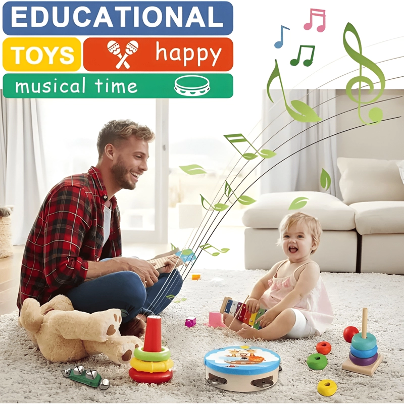 SET 12 INSTRUMENTO MUSICALES MONTESSORI MADERA PARA NIÑOS #3 - 1