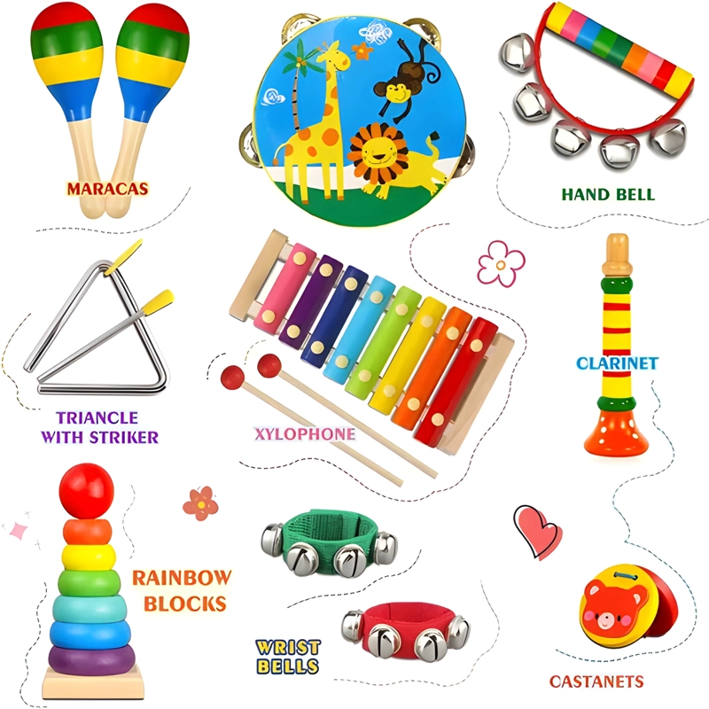 SET 12 INSTRUMENTO MUSICALES MONTESSORI MADERA PARA NIÑOS #3 - 2