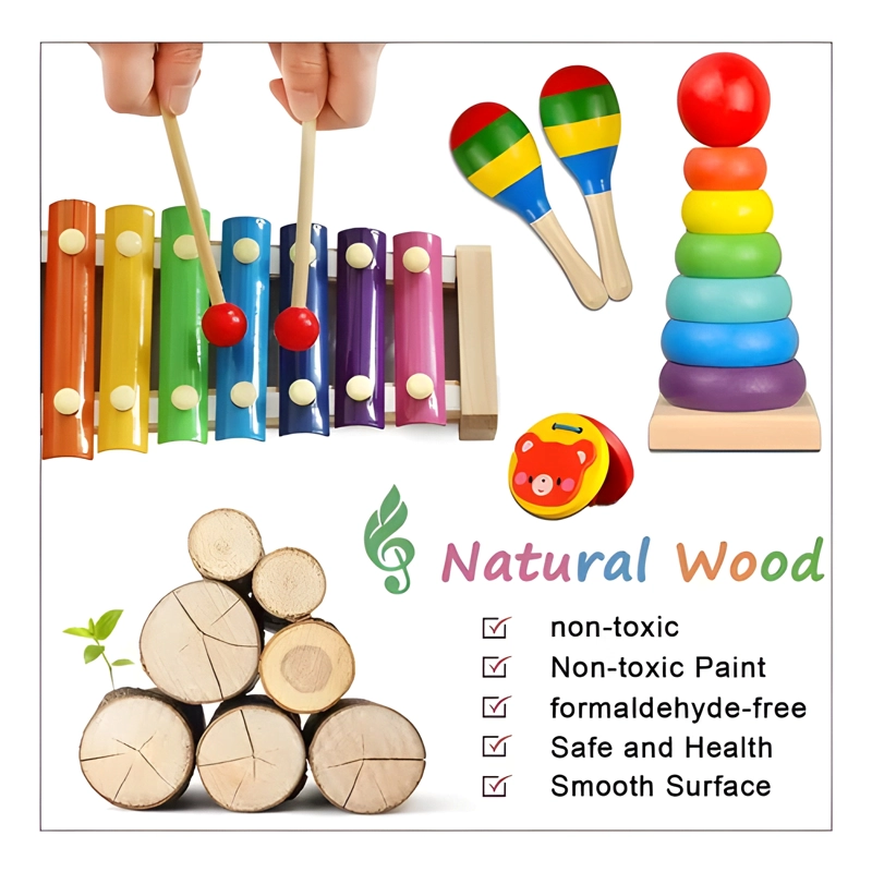 SET 12 INSTRUMENTO MUSICALES MONTESSORI MADERA PARA NIÑOS #3 - 3