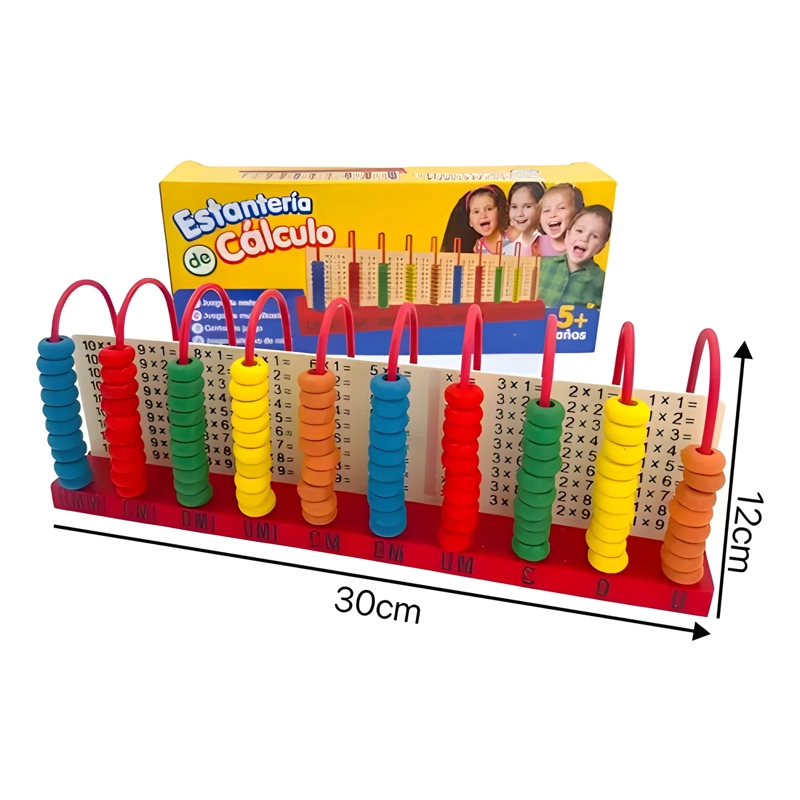 ESTANTERIA CALCULO ABACO MADERA JUGUETE EDUCATIVO MATEMATICA - 2