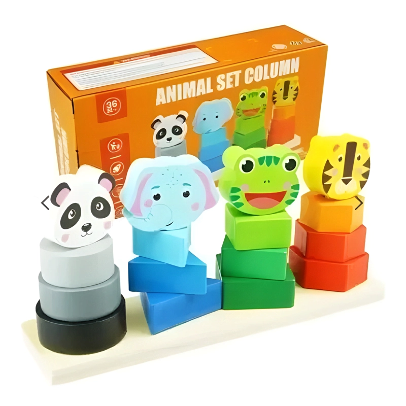 JUGUETE DIDACTICO TORRE DE ENCAJE ANIMALES Y FIGURAS NIÑOS - 4