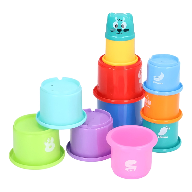 JUEGO DE APRENDIZAJE EDUCATIVO VASOS DE APILAR MULTICOLOR #3 - 1