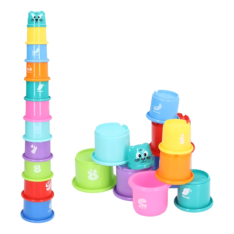JUEGO DE APRENDIZAJE EDUCATIVO VASOS DE APILAR MULTICOLOR #3 - 4