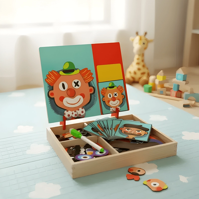 JUEGO DIDACTICO ROSTROS PIZARRA MAGNE TICA NIÑOS - 1