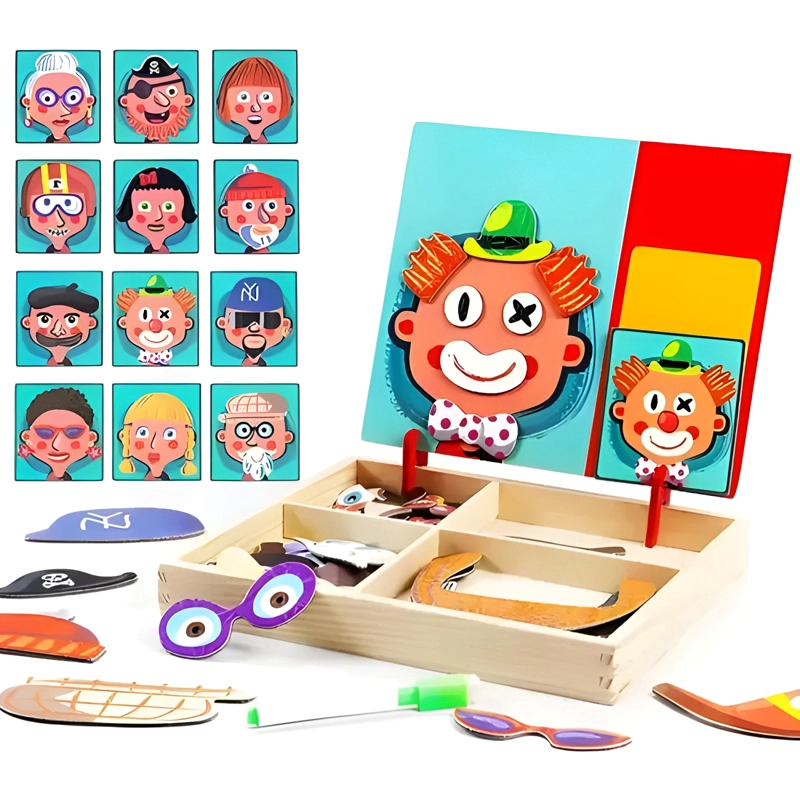JUEGO DIDACTICO ROSTROS PIZARRA MAGNE TICA NIÑOS - 4