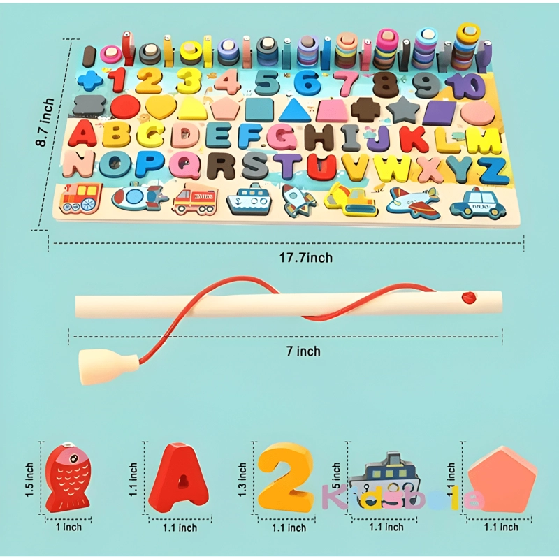 JUEGO DIDACTICO DE MADERA PARA NIÑOS MULTICOLOR - 2