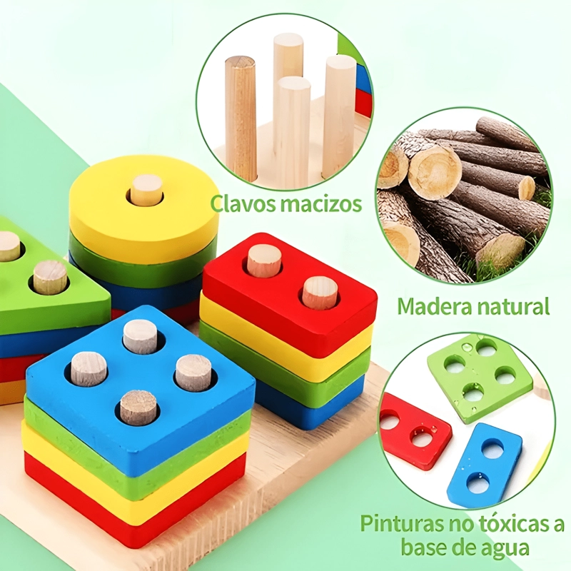 PACK 10 JUGUETES DIDACTICOS DE MADERA NIÑOS APRENDIZAJE #1 - 3