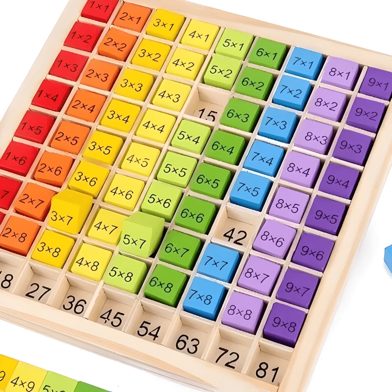 TABLA DE MULTIPLICAR JUGUETE DIDACTICO DE MADERA PARA NIÑOS - 2