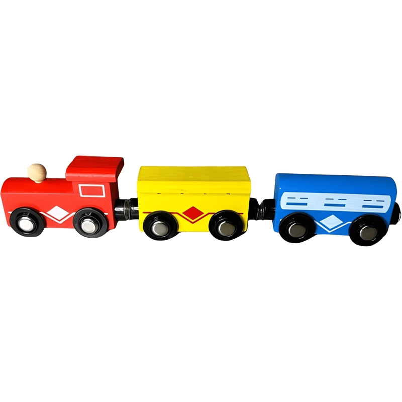 PISTA DE AUTOS Y TREN DE MADERA JUEGO DIDACTICO PARA NIÑOS - 1