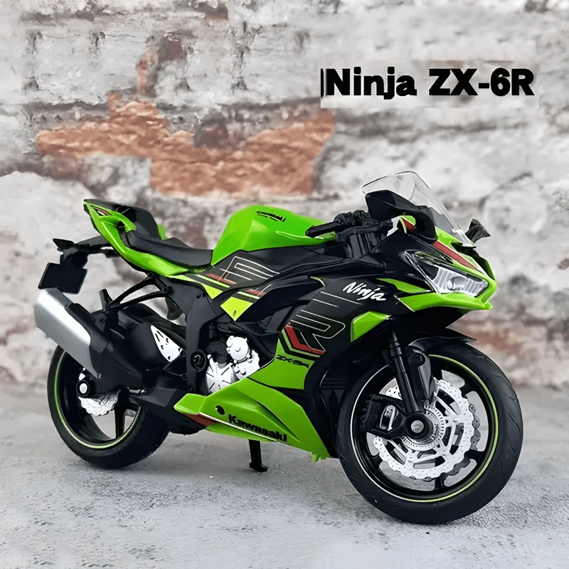 MOTO KAWASAKI NINJA ZX6R ESCALA 1:12 VERDE - 4