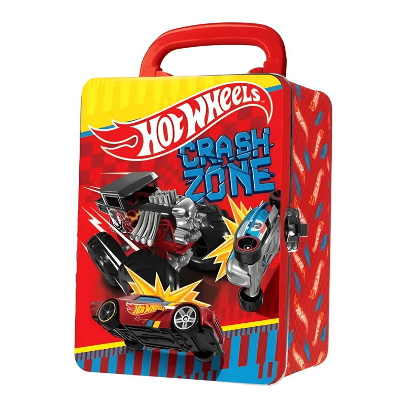 PACK 3 AUTOS HOT WHEELS CON CAJA METALICA PORTA AUTOS - 1