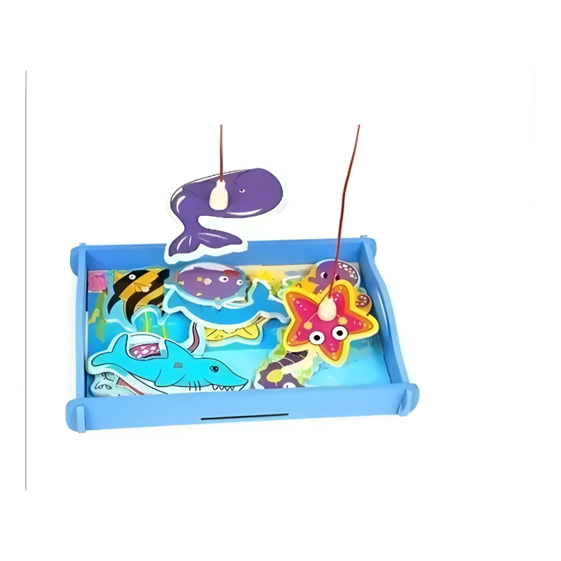 JUEGO DE PESCA MAGNE TICO MADERA MOTRICIDAD FINA MONTESSORI - 2