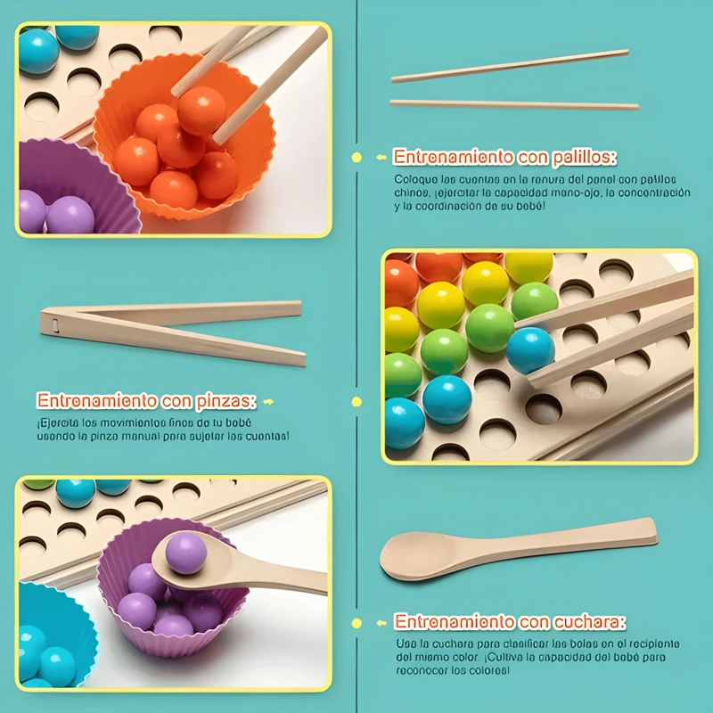 JUGUETE EDUCATIVO DE MADERA NIÑOS TABLERO MATEMATICAS PESCA - 3