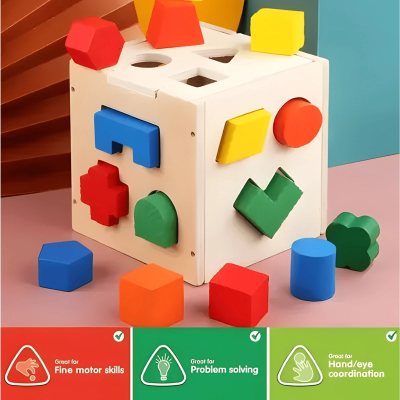 CUBO DIDACTICO ENCAJE FIGURAS GEOME TRICAS MULTICOLOR - 4