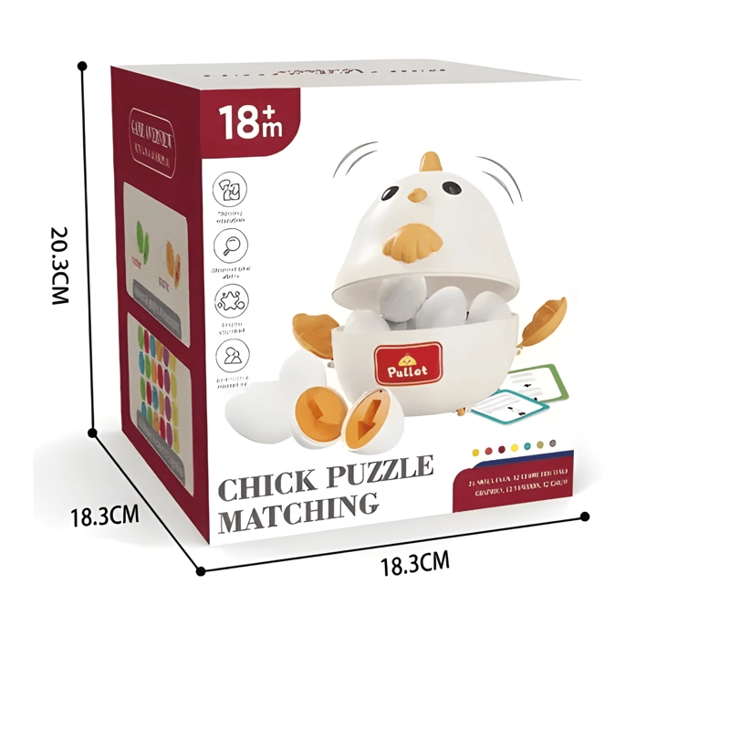 JUGUETE DE ENCAJE MONTESSORI GALLINA CON 24 HUEVOS - 2