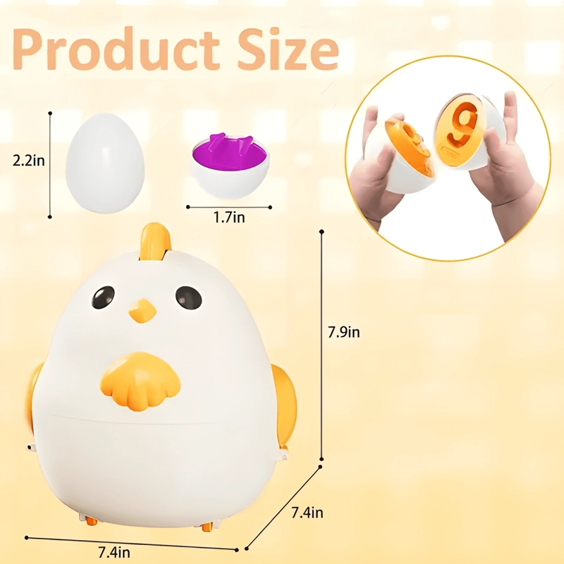 JUGUETE DE ENCAJE MONTESSORI GALLINA CON 24 HUEVOS - 3