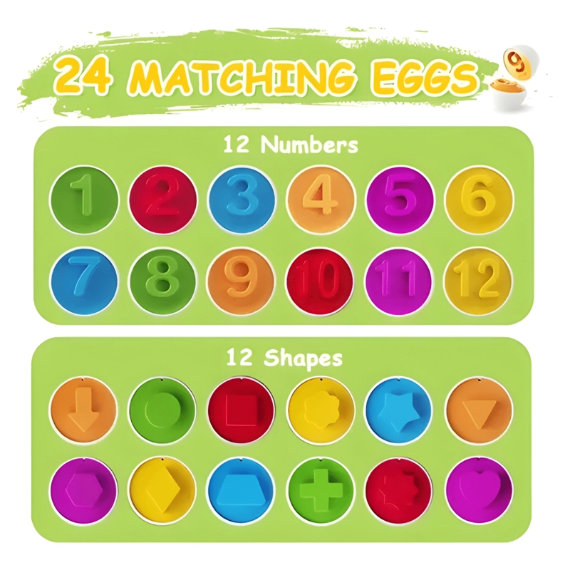 JUGUETE DE ENCAJE MONTESSORI GALLINA CON 24 HUEVOS - 4