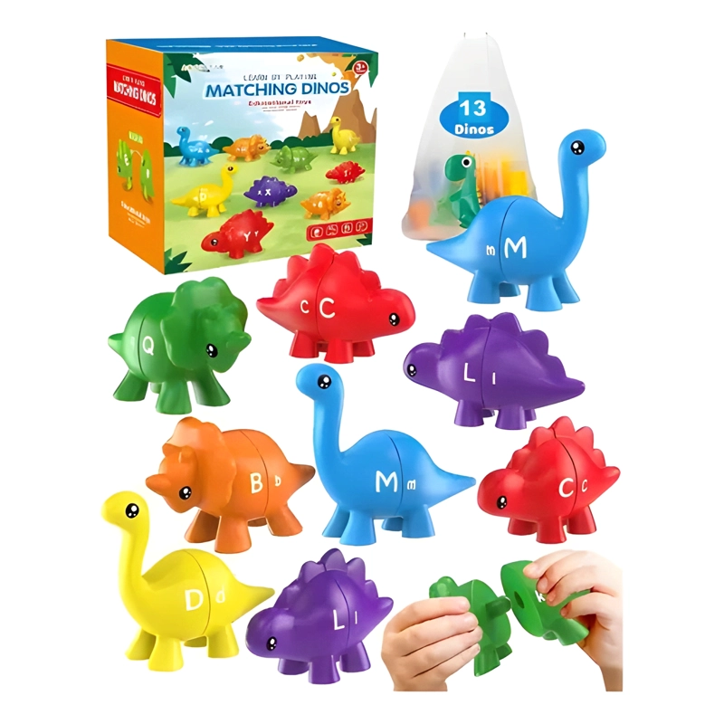 JUEGO DIDACTICO DINOSAURIOS ABC EMPAREJAR NIÑOS MONTESSORI - 4