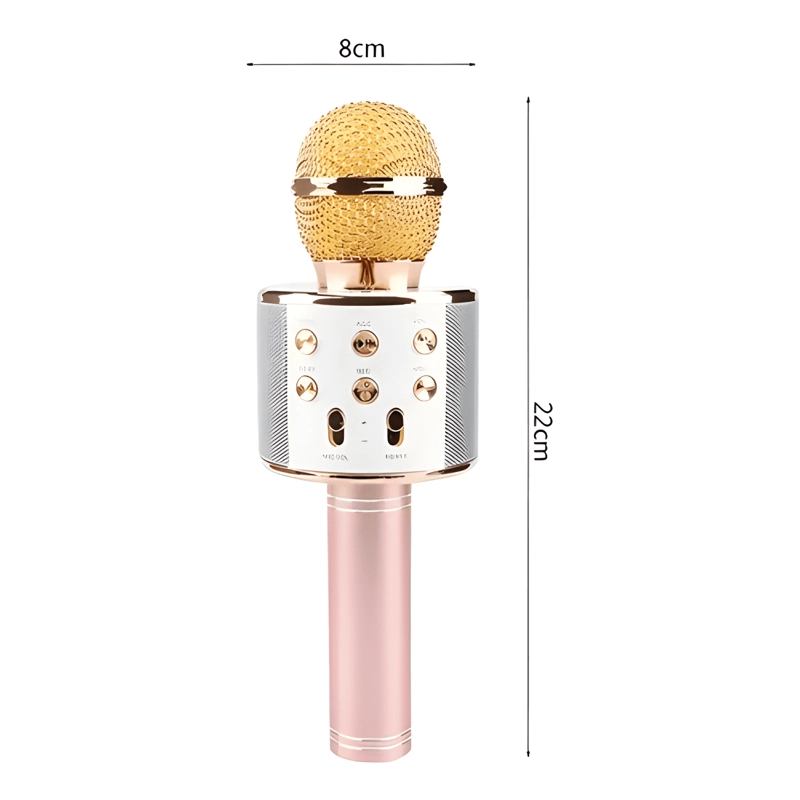 MICROFONO INALAMBRICO PORTATIL BLUETOOTH DE KARAOKE / ROSA - 4