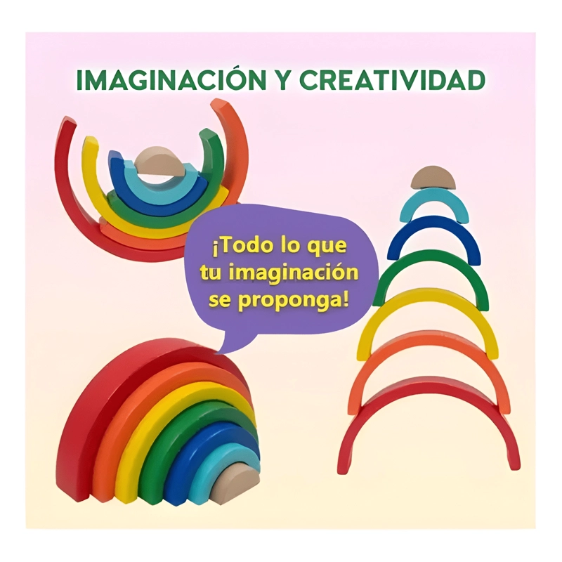 ARCOIRIS DE MADERA DIDACTICO MONTESSORI NIÑOS 9 PIEZAS #5 - 2