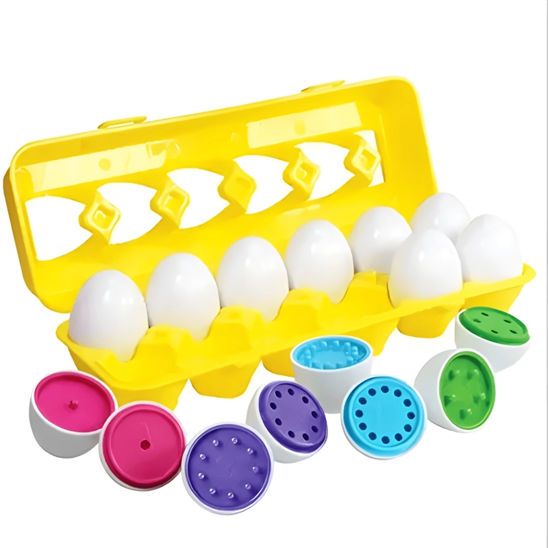 HUEVOS JUGUETE PARA NIÑOS 12 PIEZAS JUEGO DIDACTICO ENCAJE - 1