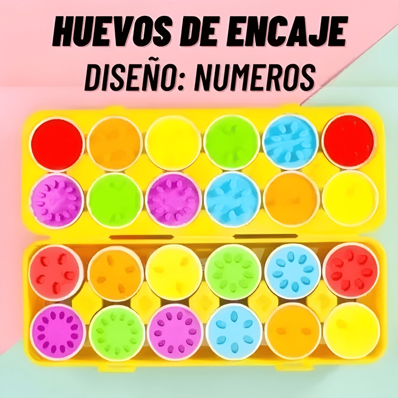 HUEVOS JUGUETE PARA NIÑOS 12 PIEZAS JUEGO DIDACTICO ENCAJE - 3